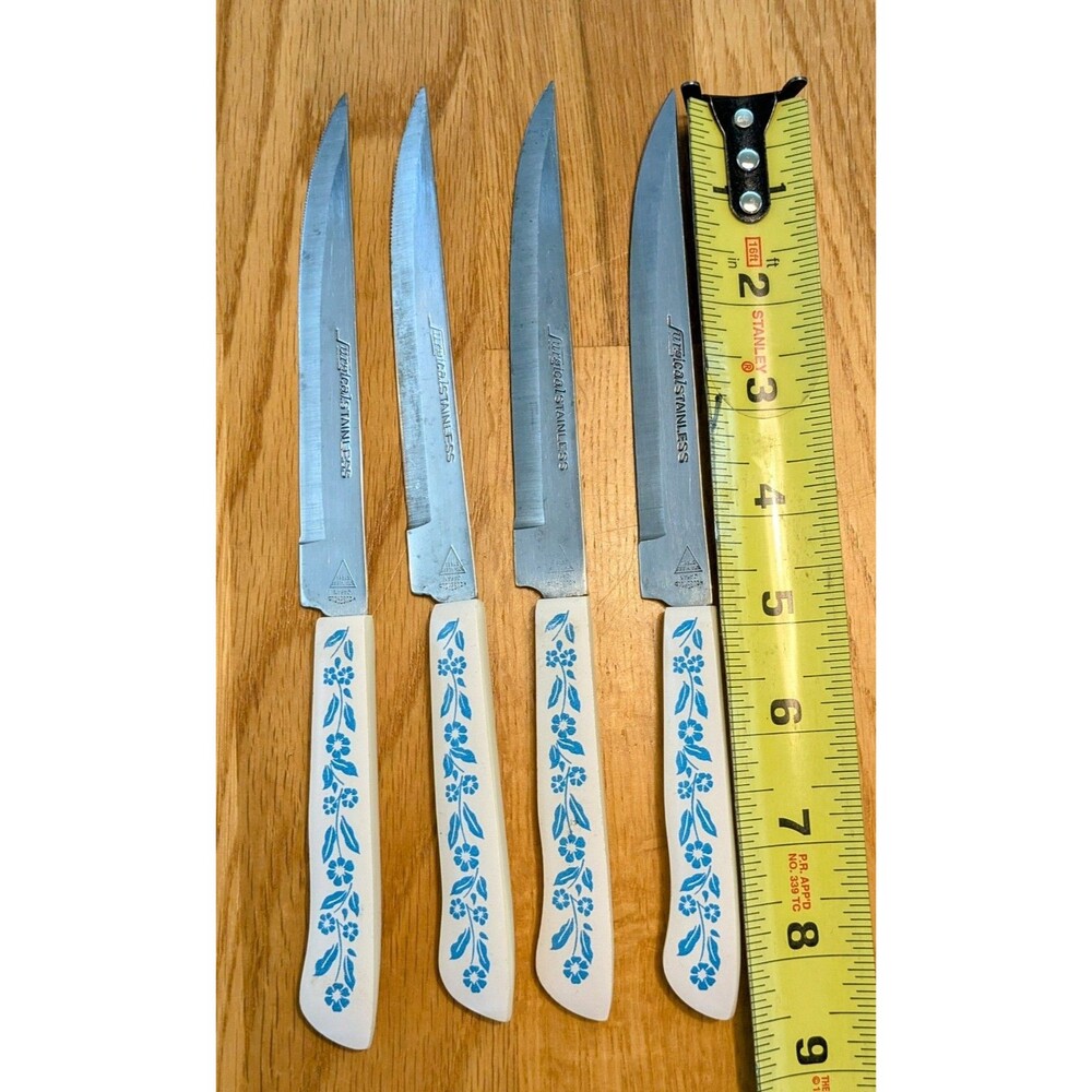 Vtg Household Japan Stainless Corning Blue Cornflower Knive Set Of 6 - Picture 9 of 9